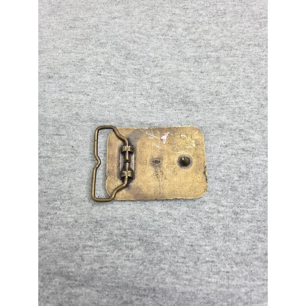Vintage Made in USA Solid Brass Evans Railcar Freight Belt Buckle Railroad